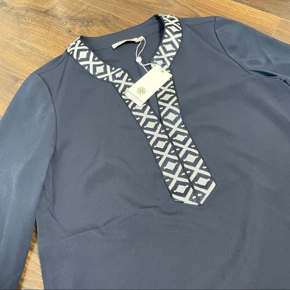 TORY BURCH Tunic with Taping Navy NWT - Picture 2 of 4